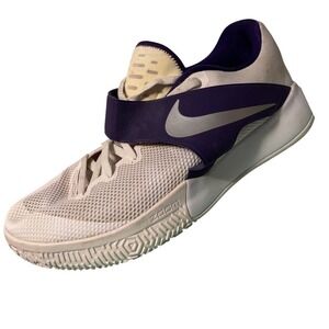 Nike Zoom Basketball Shoes Men's Size 10.5 White Purple Athletic Sneakers
